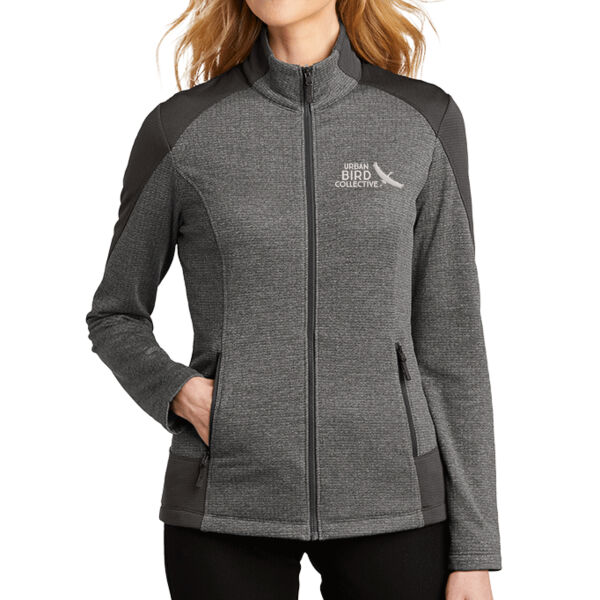Port Authority Ladies Grid Fleece Jacket - Embroidered Logo Thumbnail