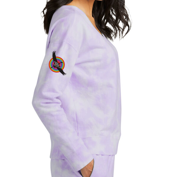 Port & Company Women's Beach Wash Cloud Tie Dye V-Neck Sweatshirt - Printed Logo Thumbnail