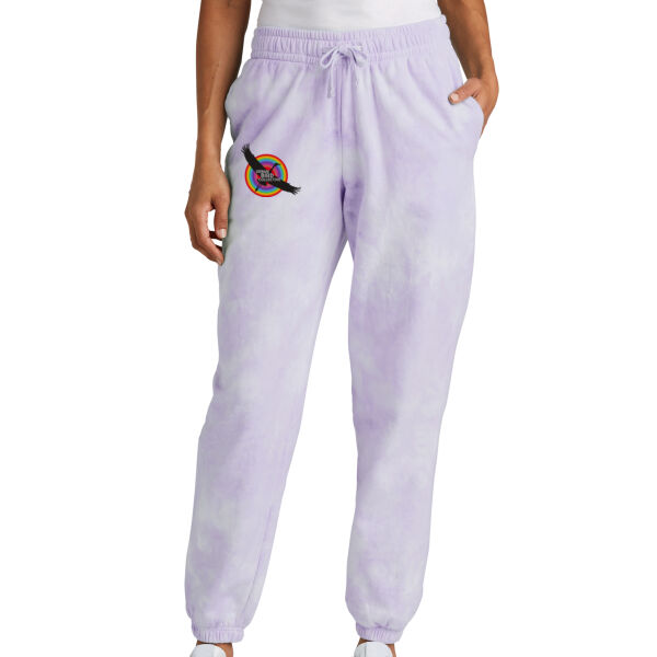 Port & Company Women's Beach Wash Cloud Tie-Dye Sweatpants - Printed Logo Thumbnail