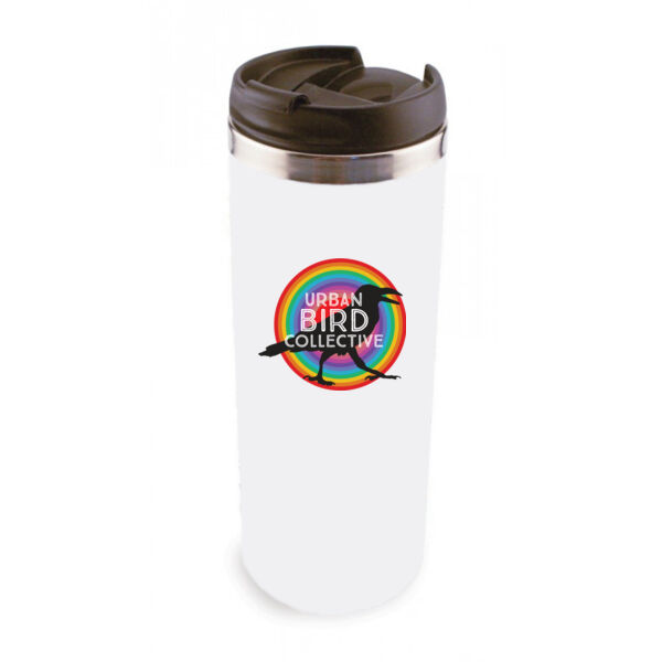 14oz Stainless Steel Tumbler w/ Lid - Sublimated Logo Thumbnail